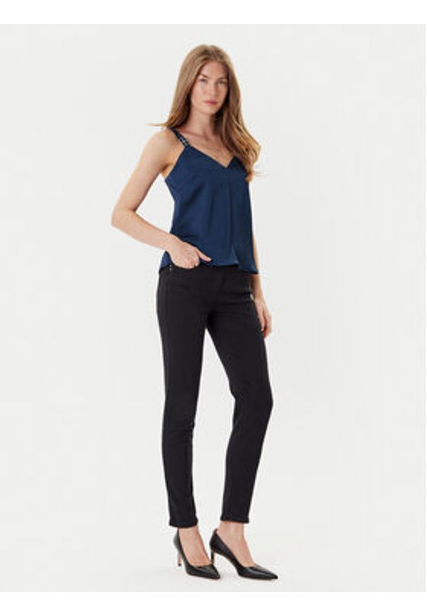 Morgan Top 242-OLAFI Niebieski Slim Fit. Kolor: niebieski. Materiał: syntetyk