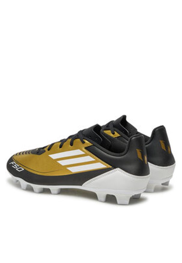 Adidas - adidas Buty do piłki nożnej F50 CLUB FxG MESSI IG9331 Złoty. Kolor: złoty. Materiał: skóra