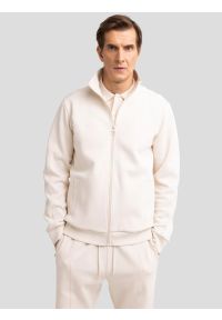 Big-Star - Bluza męska rozpinana ze stójką kremowa Wlador 103. Okazja: na co dzień. Typ kołnierza: kołnierzyk stójkowy. Kolor: kremowy. Materiał: dzianina. Wzór: ze splotem, nadruk. Styl: casual #1