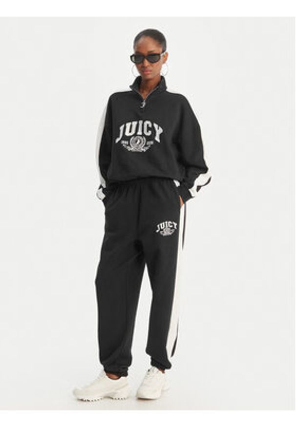 Juicy Couture Bluza College JCSAS126401 Czarny Relaxed Fit. Kolor: czarny. Materiał: bawełna