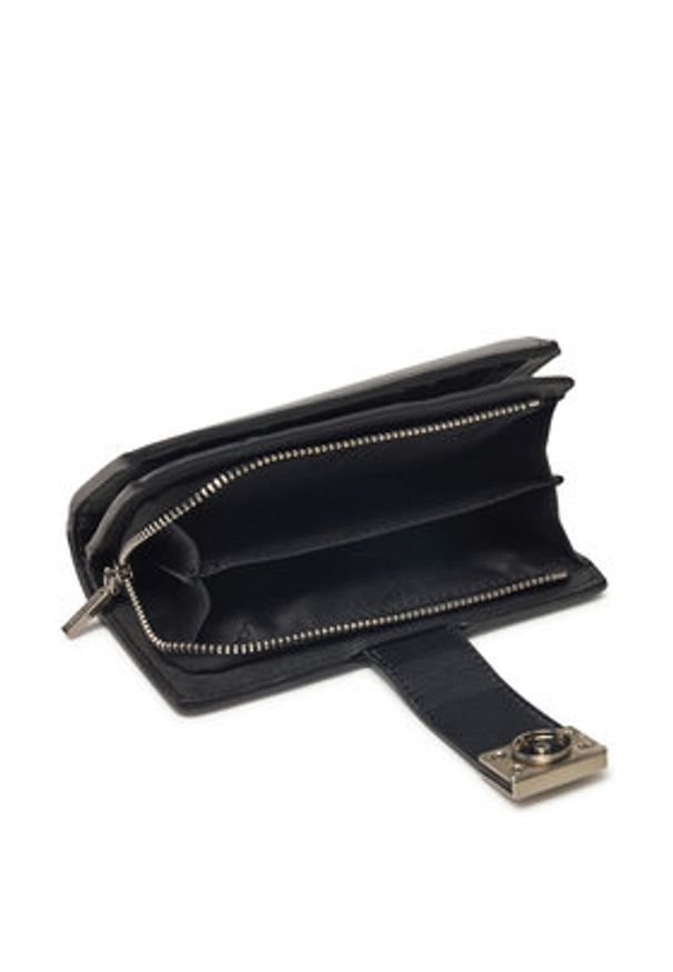 Calvin Klein Portfel damski Hardware Snap Medium Bifold K60K612961 Czarny. Kolor: czarny. Materiał: skóra