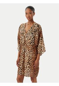 LOLA CASADEMUNT Sukienka letnia LS2616015 Brązowy Regular Fit. Kolor: brązowy. Materiał: wiskoza. Sezon: lato #1