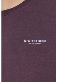 G-Star RAW - G-Star Raw t-shirt męski kolor fioletowy gładki. Kolor: fioletowy. Materiał: bawełna. Wzór: gładki #3