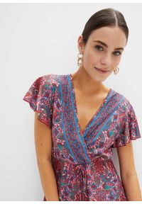 bonprix - Długa sukienka z nadrukiem. Kolor: różowy. Wzór: nadruk. Długość: maxi #2