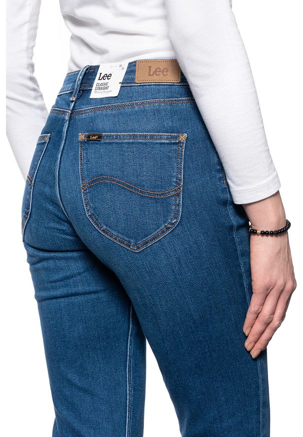 Lee - DAMSKIE SPODIE JEANSOWE LEE MARION STRAIGHT MID WORN IN RAY L301NOWH 112105868