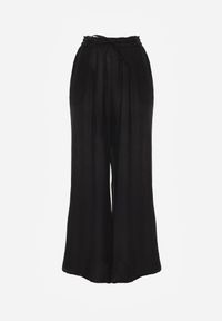 Renee - Czarne Szerokie Spodnie z Wiskozy i Gumką w Pasie Abyga. Okazja: na co dzień. Kolor: czarny. Materiał: wiskoza. Styl: sportowy, casual #5