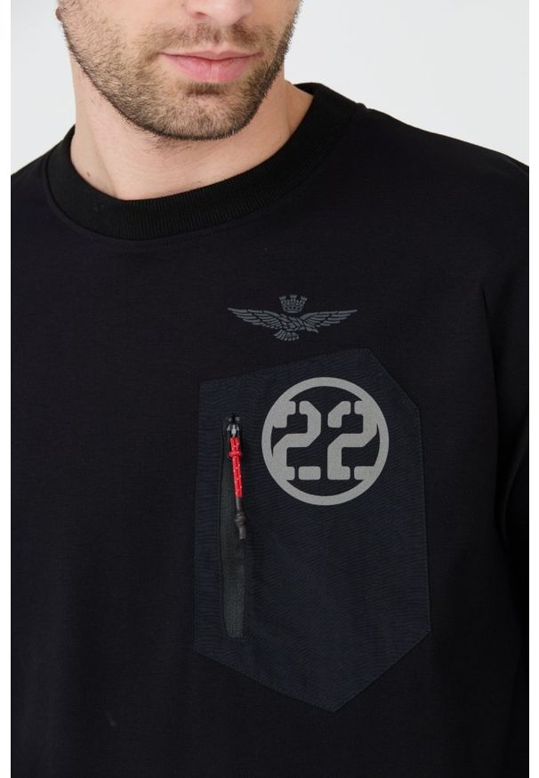Aeronautica Militare - AERONAUTICA MILITARE Czarna bluza. Kolor: czarny