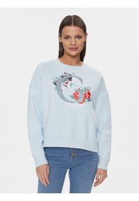 Guess Bluza W4RQ11 K9Z21 Błękitny. Kolor: niebieski. Materiał: syntetyk, bawełna