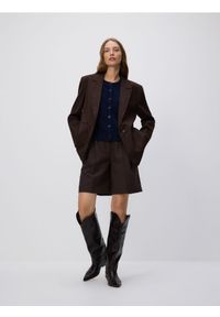 Reserved - Wełniana kamizelka - granatowy. Kolor: niebieski. Materiał: wełna