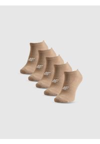 4f - 4F Skarpetki stopki (5-pack) damskie - beżowe 39-42. Kolor: beżowy. Materiał: dzianina, bawełna #1