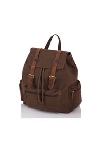 Plecak męski brązowy PAOLO PERUZZI GA464. Kolor: brązowy. Materiał: materiał. Styl: vintage