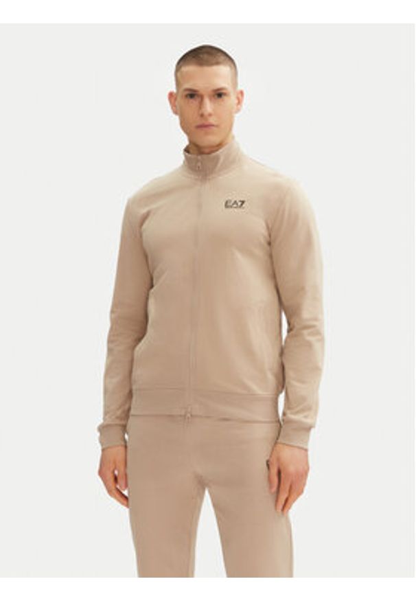 EA7 Emporio Armani Dres 8NPV60 PJVRZ U6155 Beżowy Regular Fit. Kolor: beżowy. Materiał: bawełna