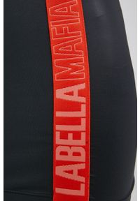 LABELLAMAFIA - LaBellaMafia spódnica kolor czarny mini ołówkowa. Kolor: czarny. Materiał: dzianina. Wzór: aplikacja #6