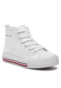 TOMMY HILFIGER - Tommy Hilfiger Trampki High Top Lace-Up Sneaker T3A9-33188-1687 M Biały. Kolor: biały. Materiał: materiał #4