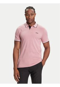 BOSS Polo Paul 50506193 Różowy Slim Fit. Typ kołnierza: polo. Kolor: różowy. Materiał: bawełna