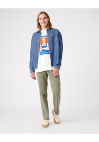 Wrangler - WRANGLER TEXAS STRETCH MĘSKIE SPODNIE MATERIAŁOWE SEA TURTLE W121Y6G31 112145776. Materiał: materiał