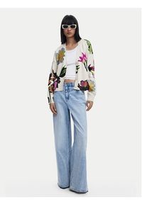 Desigual Kardigan Vania 25SWJF34 Beżowy Loose Fit. Kolor: beżowy. Materiał: bawełna #6