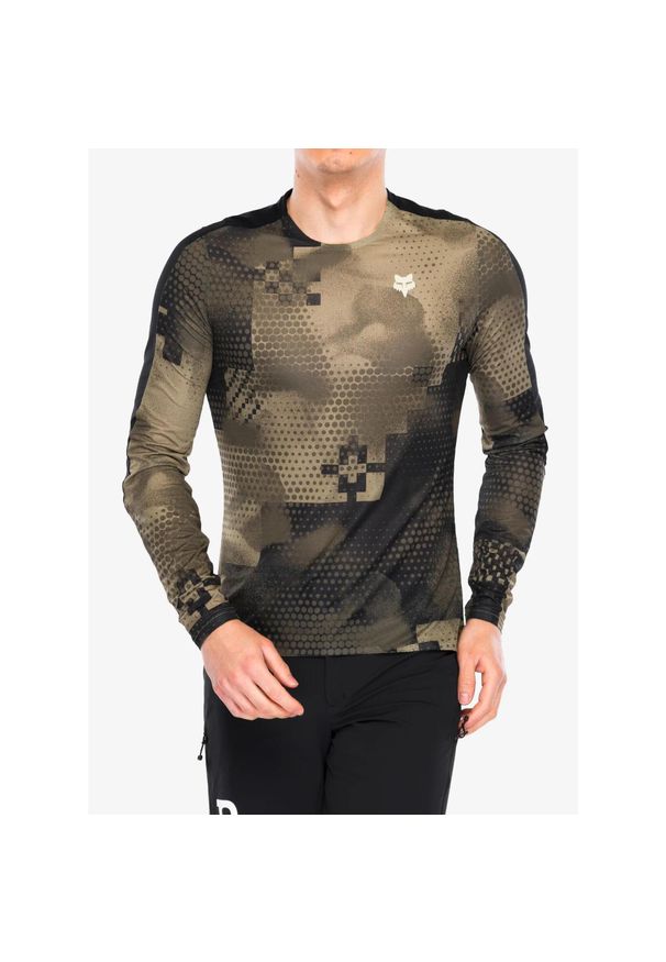 FOX - Bluza rowerowa męska Fox Flexair Ascent LS Jersey Pulse. Kolor: brązowy. Materiał: jersey
