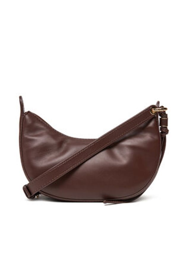 TOMMY HILFIGER - Tommy Hilfiger Torebka Moon Leather Mini Crossover AW0AW17466 Brązowy. Kolor: brązowy. Materiał: skórzane