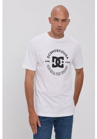 DC t-shirt bawełniany kolor biały z nadrukiem. Okazja: na co dzień. Kolor: biały. Materiał: bawełna. Wzór: nadruk. Styl: casual #4