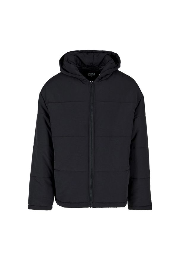 Urban Classics - Męska Kurtka Puchowa Z Kapturem. Typ kołnierza: kaptur. Kolor: czarny. Materiał: puch. Sport: turystyka piesza