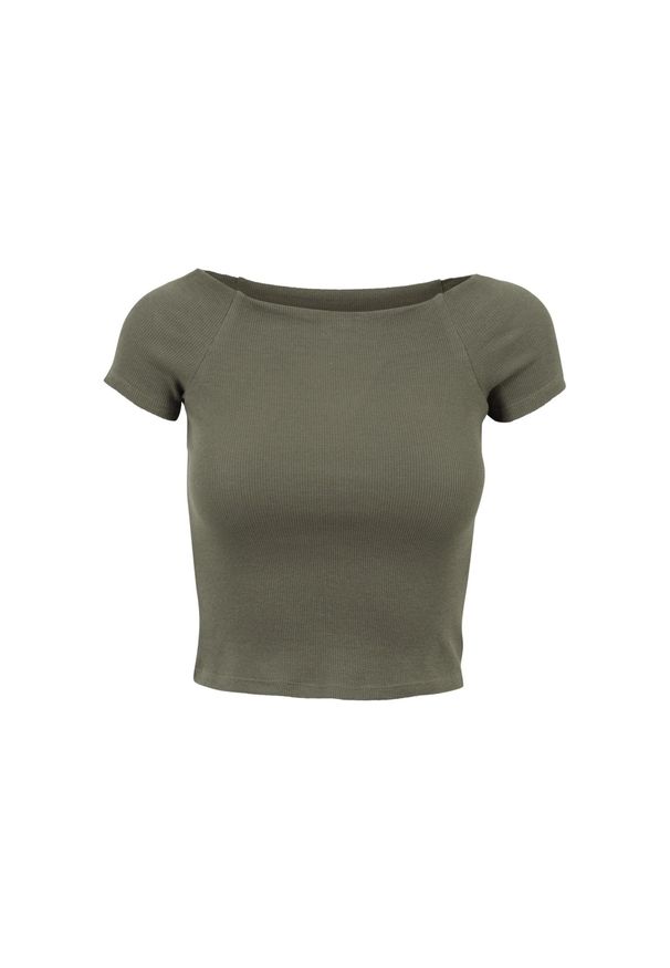 Urban Classics - Koszulka Damska/żebrowana Bez Ramiączek. Kolor: zielony. Długość rękawa: bez ramiączek. Sport: turystyka piesza