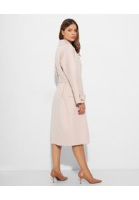 Elisabetta Franchi - ELISABETTA FRANCHI - Kremowy płaszcz wełniany z paskiem. Kolor: beżowy. Materiał: wełna. Wzór: aplikacja #5