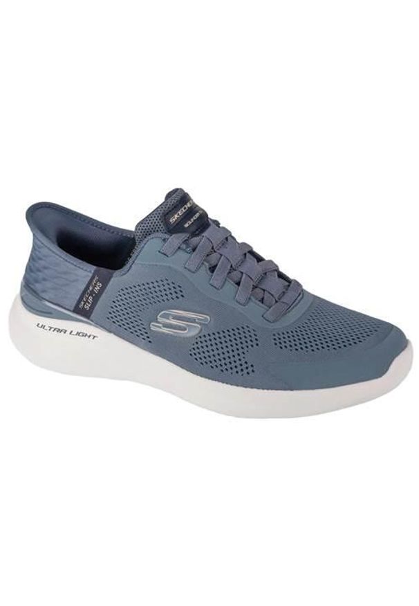 skechers - Buty do chodzenia męskie Skechers Bounder 2.0. Zapięcie: sznurówki. Kolor: niebieski. Materiał: guma, syntetyk, tkanina, materiał. Szerokość cholewki: normalna. Sport: turystyka piesza