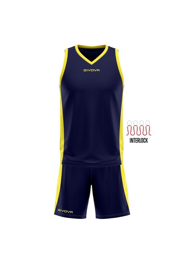 Givova Kit Power Interlock 2XS. Kolor: niebieski, pomarańczowy, wielokolorowy. Sport: fitness, koszykówka
