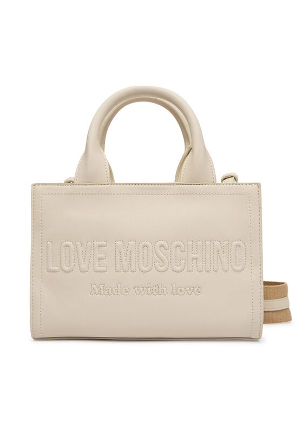 Love Moschino - LOVE MOSCHINO Torebka JC4044PP1OLE0110 Écru. Materiał: skórzane