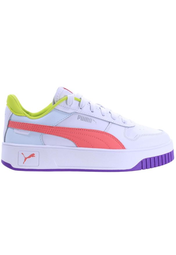 Buty do chodzenia dla dzieci Puma Carina Street. Okazja: na co dzień. Kolor: wielokolorowy. Materiał: materiał, syntetyk. Szerokość cholewki: normalna. Sport: turystyka piesza