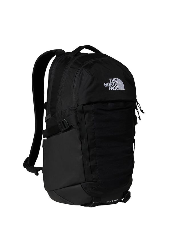 Plecak The North Face Recon 0A52SH4HF1 - czarny. Kolor: czarny. Materiał: poliester, nylon. Wzór: paski, aplikacja. Styl: biznesowy, casual