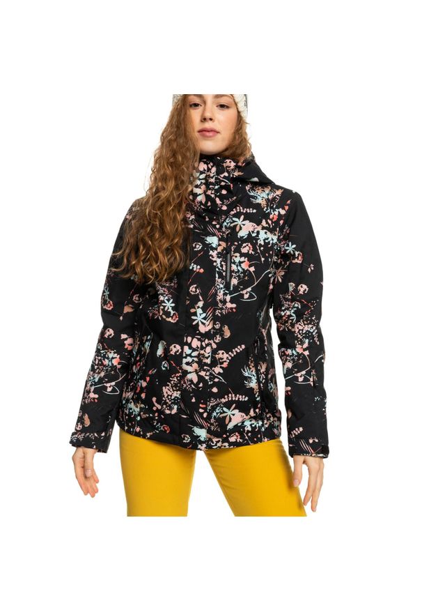 Kurtka narciarska damska Roxy Jetty Insulated. Kolor: czarny. Materiał: poliester. Wzór: kwiaty. Sezon: zima. Sport: narciarstwo