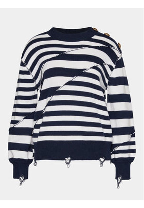 Silvian Heach Sweter GPP24300MA Granatowy Regular Fit. Kolor: niebieski. Materiał: bawełna