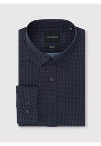 Pako Lorente - PAKO LORENTE – Granatowa koszula w kwiaty. Kolor: niebieski. Materiał: bawełna, elastan. Długość rękawa: długi rękaw. Długość: długie. Wzór: kwiaty #7