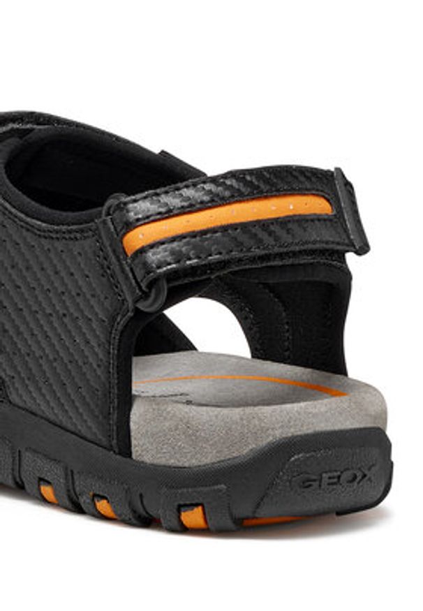 Geox Sandały U Sandal Strada U8224D 0EKBC C4367 Czarny. Kolor: czarny. Materiał: skóra