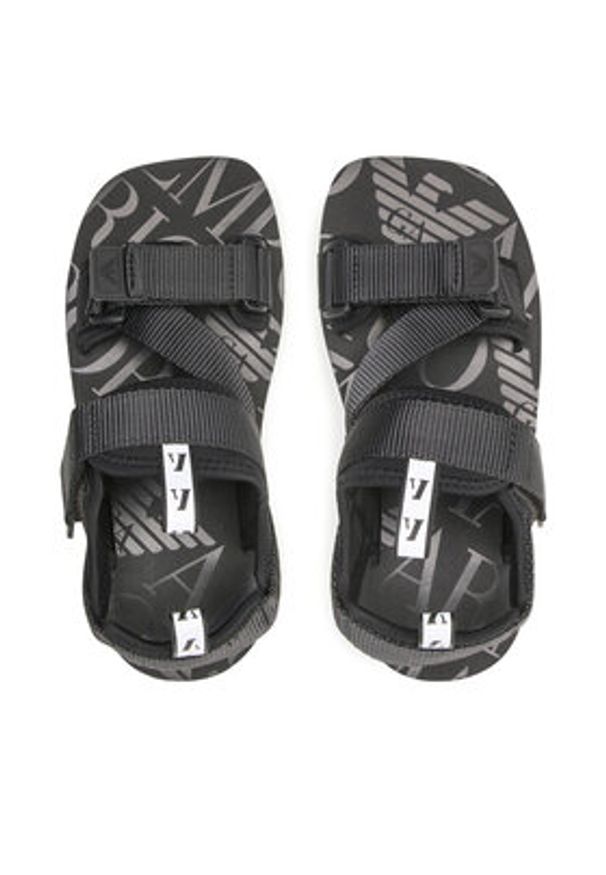 Emporio Armani Sandały X4P113 XN170 K001 Czarny. Kolor: czarny. Materiał: materiał