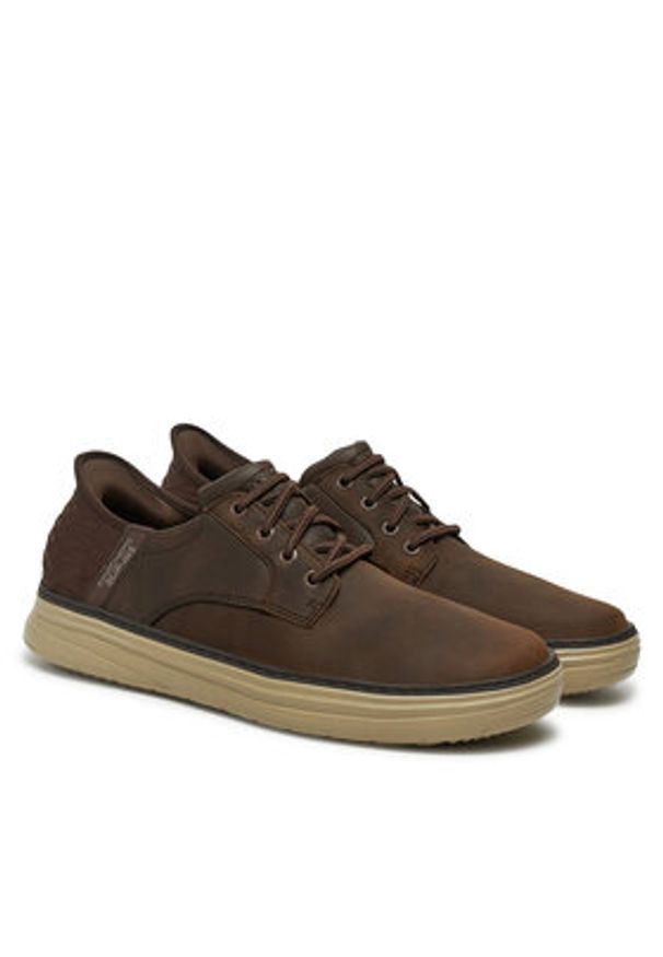 skechers - Skechers Sneakersy Hyland-Ryland 205279 Brązowy. Kolor: brązowy. Materiał: skóra, nubuk