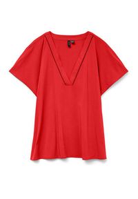 Vero Moda Bluzka Bella 10327551 Czerwony Regular Fit. Kolor: czerwony. Materiał: wiskoza