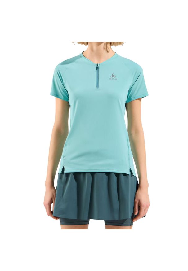 Koszulka do biegania damska Odlo X-Alp 1/2 Zip. Kolor: zielony. Materiał: poliester