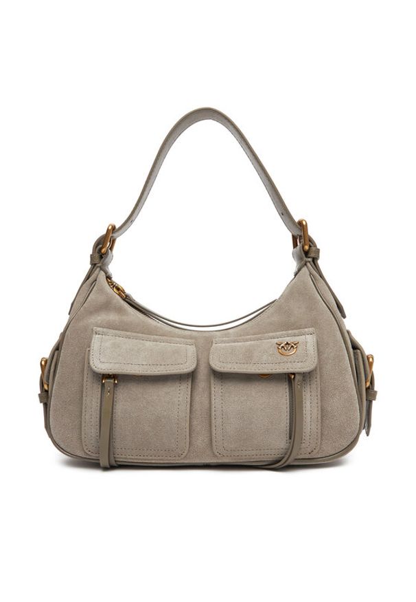 Pinko - PINKO Torebka Cargo Bag Classic PE 25 PLTT 102794 A29N Szary. Kolor: szary. Materiał: skórzane, zamszowe