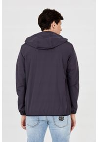 Philipp Plein - PHILIPP PLEIN Męska kurtka wiatrówka granatowa, Rozmiar XXL. Typ kołnierza: kaptur. Kolor: niebieski #2