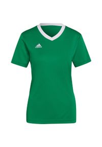 Koszulka piłkarska damska Adidas Entrada 22 Jersey. Kolor: biały, zielony, wielokolorowy. Materiał: jersey. Sport: piłka nożna