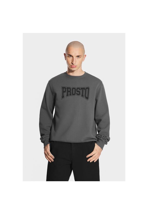 Bluza sportowa męska Prosto College bez kaptura. Typ kołnierza: bez kaptura. Kolor: czarny