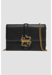Just Cavalli - JUST CAVALLI Czarna kopertówka Iconic Snakes - Style 13. Kolor: czarny. Materiał: skórzane. Styl: casual, elegancki
