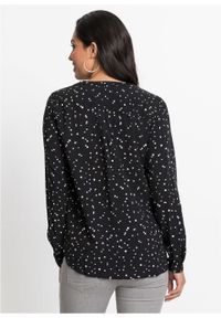Bluzka w kropki bonprix czarny w kropki. Kolor: czarny. Długość: długie. Wzór: kropki. Styl: elegancki #2