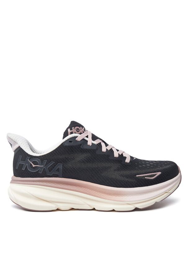 HOKA - Hoka Buty do biegania Clifton 9 Wide 1127896 Czarny. Kolor: czarny. Materiał: materiał