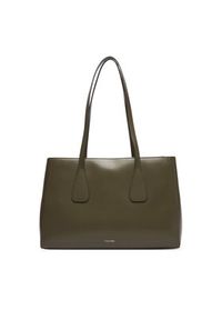 Calvin Klein Torebka Ck Medium Work Tote LV04F3442G Zielony. Kolor: zielony. Materiał: skórzane #4