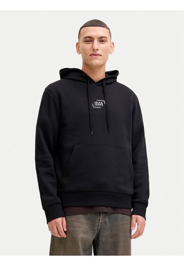 Jack & Jones Bluza Corp 12268422 Czarny Regular Fit. Kolor: czarny. Materiał: syntetyk, bawełna