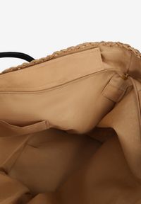 Renee - Beżowo-Czarna Torebka z Plecionki z Dodatkową Kieszonką z Ekoskóry Cosina. Kolor: beżowy. Styl: wizytowy, elegancki, casual #3